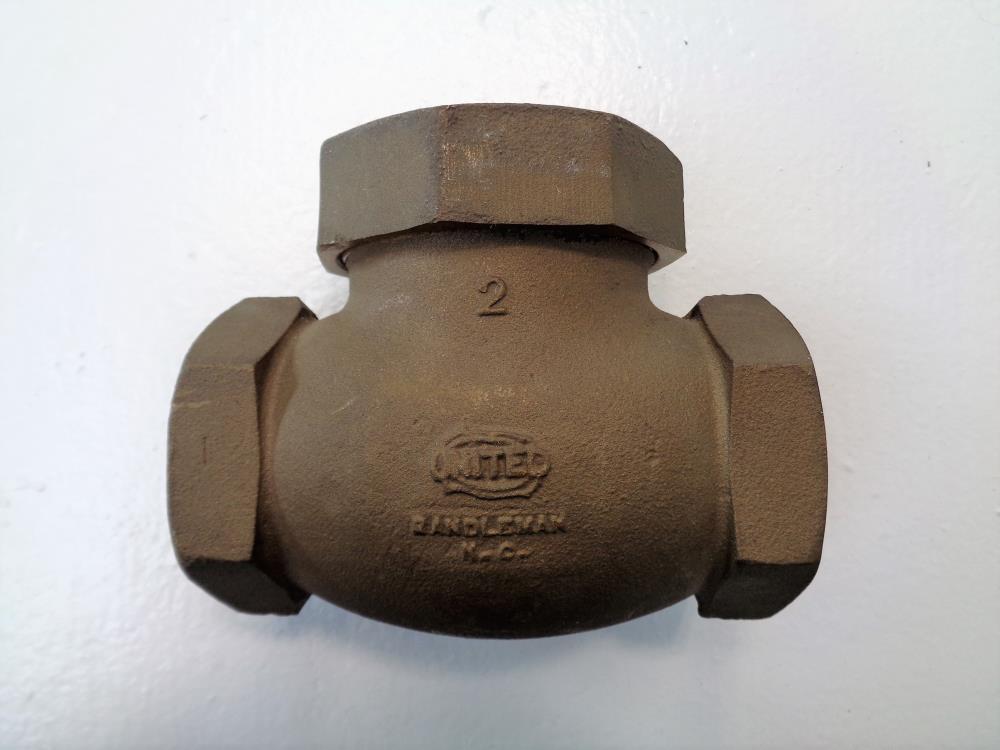 United 2" NPT Spring Lift Check Valve, 200 WSP, Bronze